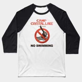 Camp Crystal Lake - No Swimming Baseball T-Shirt